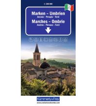 Road Maps Italy Kümmerly+Frey Regional-Strassenkarte 9 Marken, Umbrien 1:200.000 Hallwag Kümmerly+Frey AG