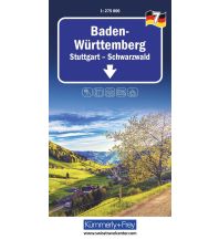 Road Maps Germany Kümmerly+Frey Regional-Strassenkarte 7 Baden Württemberg 1:275.000 Hallwag Kümmerly+Frey AG