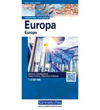 Straßenkarten Europa Kümmerly+Frey Welt- und Kontinentkarte Europakarte politisch 1:4,5 Mio. Hallwag Kümmerly+Frey AG