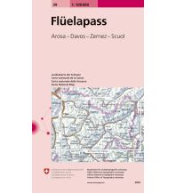 Wanderkarten Schweiz & FL 39 Flüelapass 1:100.000 Bundesamt für Landestopographie