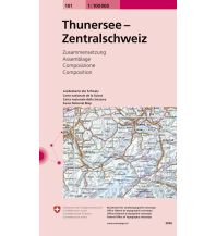 Wanderkarten Schweiz & FL Thuner See, Zentralschweiz 1:100.000 Bundesamt für Landestopographie