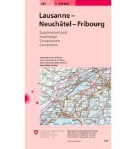 Wanderkarten Schweiz & FL SLK 100 Bl.104 Schweiz - Lausanne, Bern 1:100.000 Bundesamt für Landestopographie