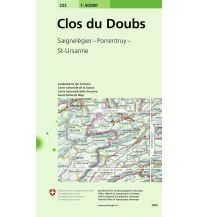 Hiking Maps Switzerland 222 Clos du Doubs Bundesamt für Landestopographie