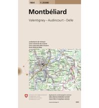 Wanderkarten Schweiz & FL Landeskarte der Schweiz 1064, Montbéliard 1:25.000 Bundesamt für Landestopographie