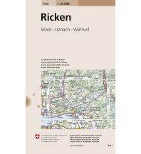 Wanderkarten Nordostschweiz Ricken 1:25.000 Bundesamt für Landestopographie