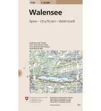 Wanderkarten Nordostschweiz Landeskarte der Schweiz 1134, Walensee 1:25.000 Bundesamt für Landestopographie