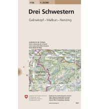 Wanderkarten Vorarlberg Landeskarte der Schweiz 1136, Drei Schwestern 1:25.000 Bundesamt für Landestopographie