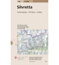 Wanderkarten Vorarlberg Landeskarte der Schweiz 1198, Silvretta 1:25.000 Bundesamt für Landestopographie
