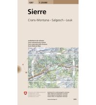 Wanderkarten Schweiz & FL Landeskarte der Schweiz 1287, Sierre/Siders 1:25.000 Bundesamt für Landestopographie