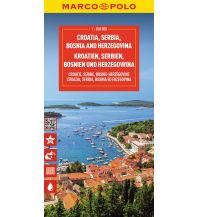 Road Maps MARCO POLO Reisekarte Kroatien, Serbien, Bosnien und Herzegowina 1:650.000 Mairs Geographischer Verlag Kurt Mair GmbH. & Co.