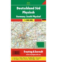 f&b Straßenkarten Wandkarte-Metallbestäbt: Deutschland Süd physisch 1:500.000 KOMPASS freytag & berndt