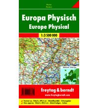 Poster und Wandkarten Wandkarte-Metallbestäbt: Europa physisch, 1:3,5 Mill. KOMPASS freytag & berndt