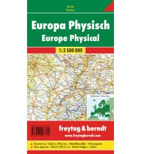 Poster und Wandkarten Wandkarte-Metallbestäbt: Europa physisch, 1:3,5 Mill. KOMPASS freytag & berndt