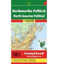 Amerika Wandkarte-Metallbestäbt: Nordamerika politisch 1:8.000.000 KOMPASS freytag & berndt