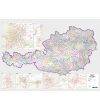 Poster und Wandkarten Wandkarte: Österreich Postleitzahlen 1:500.000 KOMPASS freytag & berndt