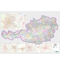 Poster and Wall Maps Wandkarte: Österreich Postleitzahlen 1:500.000 Freytag-Berndt und Artaria