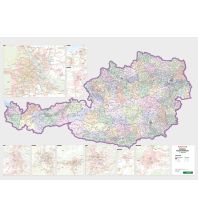 f&b Straßenkarten Wandkarte-Magnetmarkiertafel: Österreich Postleitzahlen 1:500.000 Freytag-Berndt und Artaria