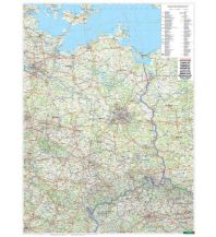 f&b Posters and Wall Maps Wandkarte: Deutschland Ost, Poster, 1:500.000, Metallbestäbt in Rolle Freytag-Berndt und Artaria