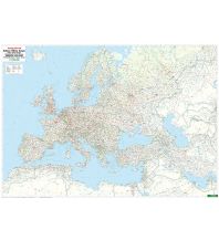 Poster und Wandkarten Wandkarte: Bahnen + Fähren Europa, Eisenbahnkarte 1:5,5 Mio., Poster, plano in Rolle KOMPASS freytag & berndt