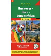 Straßenkarten Hannover - Harz - Ostwestfalen, Autokarte 1:150.000, Blatt 4 KOMPASS freytag & berndt