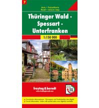 Straßenkarten Thüringer Wald - Spessart - Unterfranken, Autokarte 1:150.000, Blatt 7 KOMPASS freytag & berndt