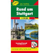 Straßenkarten Rund um Stuttgart, Autokarte 1:150.000, Top 10 Tips, Blatt 13 KOMPASS freytag & berndt