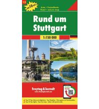 Road Maps Rund um Stuttgart, Autokarte 1:150.000, Top 10 Tips, Blatt 13 Freytag-Berndt und ARTARIA