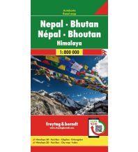 Straßenkarten Asien Nepal - Bhutan, Autokarte 1:800.000 KOMPASS freytag & berndt