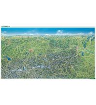 Österreich Österreich Panoramakarte, Sommer / Winter, Poster, Plano in Rolle, freytag & berndt Freytag-Berndt und Artaria