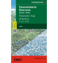 Österreich Österreich Panoramakarte, Sommer / Winter, Poster, Plano in Rolle, freytag & berndt KOMPASS freytag & berndt