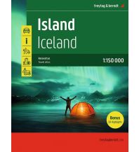 Road Maps Iceland Island Reiseatlas, Autoatlas 1:150.000, Spiralbindung, freytag & berndt Freytag-Berndt und Artaria