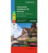 Straßenkarten Deutschland Schwarzwald - Schwäbische Alb - Bodensee, Straßen- und Freizeitkarte 1:150.000, freytag & berndt KOMPASS freytag & berndt