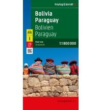 Reise Bolivien - Paraguay, Straßenkarte 1:1.800.000, freytag & berndt KOMPASS freytag & berndt