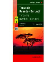 Straßenkarten Tansania - Ruanda - Burundi, Straßenkarte 1:1.100.000, freytag & bernd KOMPASS freytag & berndt
