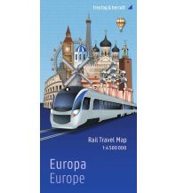 Straßenkarten Europa Europa, Rail Travel Map 1:4.500.000, freytag & berndt KOMPASS freytag & berndt