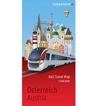 f&b Straßenkarten Österreich, Rail Travel Map 1:500.000, freytag & berndt Freytag-Berndt und Artaria