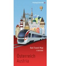 Straßenkarten Österreich Österreich, Rail Travel Map 1:500.000, freytag & berndt KOMPASS freytag & berndt