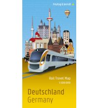 f&b Straßenkarten Deutschland, Rail Travel Map 1:500.000, freytag & berndt Freytag-Berndt und Artaria