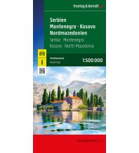 Straßenkarten Nordmazedonien Serbien - Montenegro - Kosovo - Nordmazedonien, Straßenkarte 1:500.000, freytag & berndt KOMPASS freytag & berndt