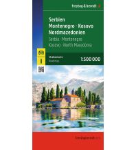 Road Maps North Macedonia Serbien - Montenegro - Kosovo - Nordmazedonien, Straßenkarte 1:500.000, freytag & berndt KOMPASS freytag & berndt