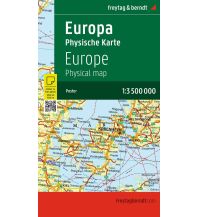 Poster and Wall Maps Wandkarte: Europa physisch, 1:3,5 Mio., Poster KOMPASS freytag & berndt