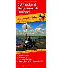 Motorradkarten Deutschland Ostfriesland - Wesermarsch - Cuxland, Motorradkarte 1:200.000 KOMPASS freytag & berndt