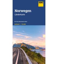 Road Maps ADAC Länderkarte Norwegen 1:750.000 ADAC Verlag