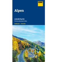 Straßenkarten Europa ADAC Länderkarte Alpen 1:750.000 ADAC Verlag