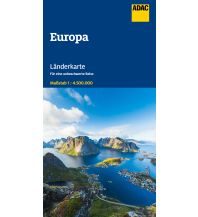 Straßenkarten Europa ADAC Länderkarte Europa 1:4,5 Mio. ADAC Verlag
