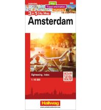 City Maps Amsterdam 3 in 1 City Map 1:16 500 Hallwag Verlag