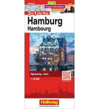 City Maps Hamburg 3 in 1 City Map 1:18 500 Hallwag Verlag