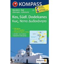 Hiking Maps Aegean Islands Kompass-Karte 252, Kos, Südlicher Dodekanes 1:50.000 Kompass-Karten GmbH