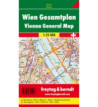 Poster und Wandkarten Wandkarte: Wien Gesamtplan 1:25.000 KOMPASS freytag & berndt