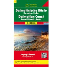 Road Maps Croatia freytag & berndt Auto + Freizeitkarte Dalmatinische Küste Blatt 1, Kornaten - Zadar 1:100.000 Freytag-Berndt und ARTARIA